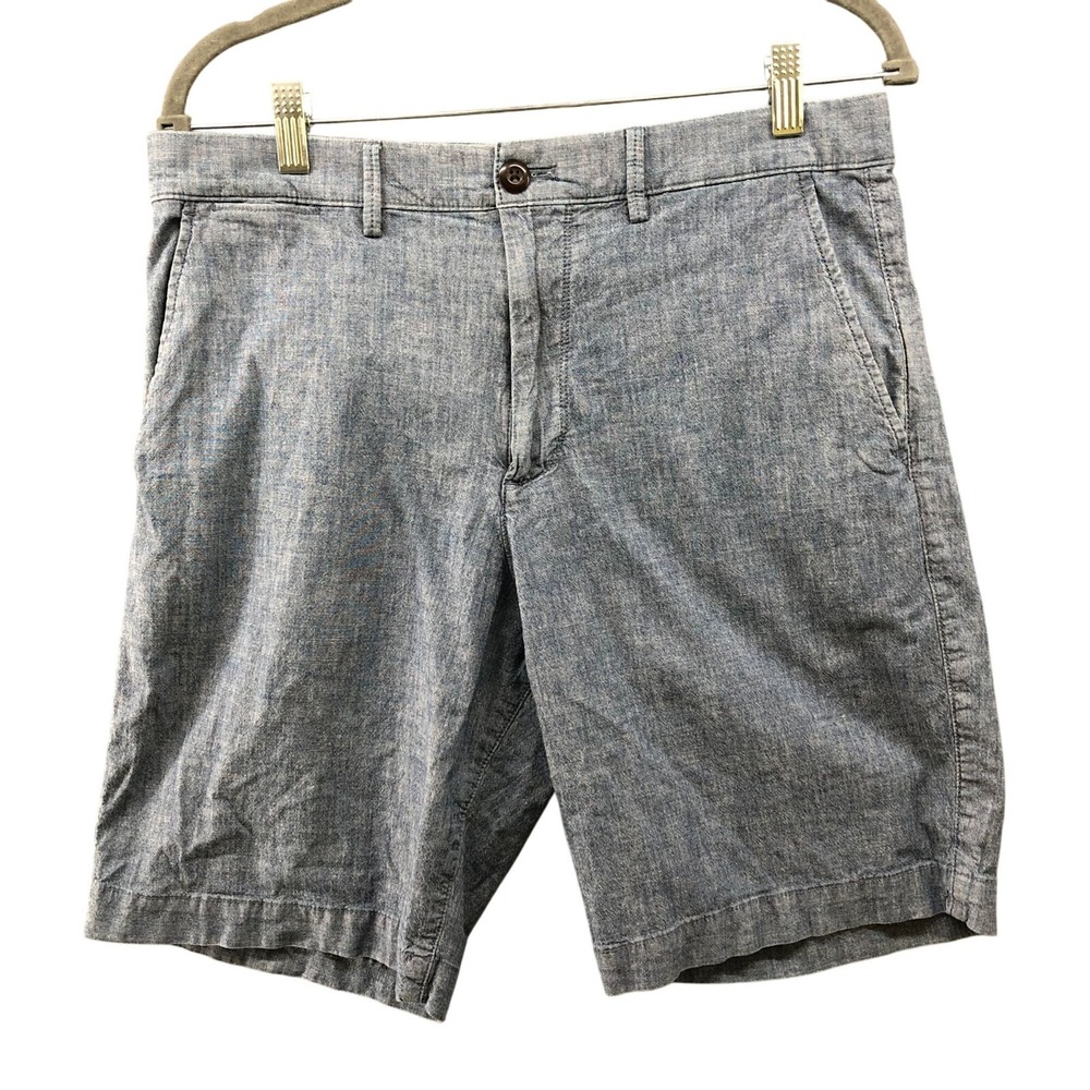 Gap 10'' Chambray Chino Shorts Mens 32 Blue Lightweight‎ Cotton Flat Front